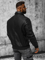 Muška kožna jakna crna OZONEE JB/JP1178Z