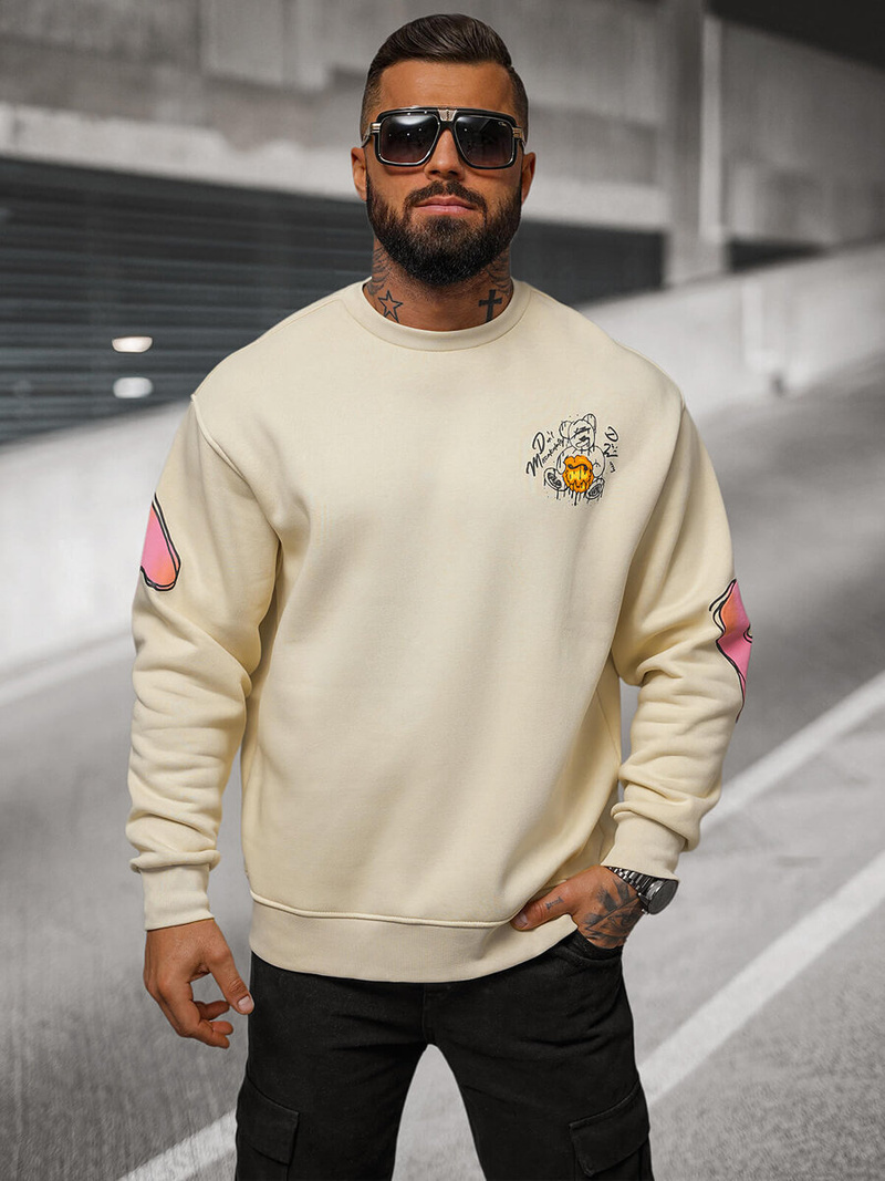 Dukserica bež OZONEE O/SWE23041