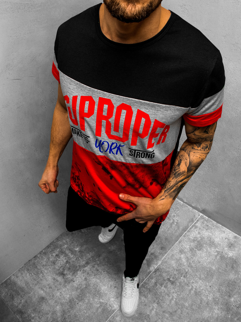 Muška majica Crna OZONEE JS/KS1974Z