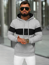 Muška dukserica s kapuljačom siva OZONEE JS/8B1316/2