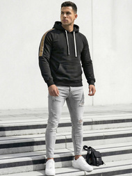 Muška dukserica s kapuljačom crna OZONEE JS/8B1730/3Z