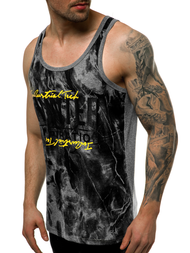 Muška majica bez rukava grafitna OZONEE JS/SS11033