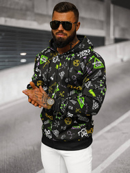 Muška dukserica s kapuljačom crna OZONEE JS/8B1186/3