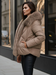 Ženska jakna tamno-bež OZONEE O/16M9179/84