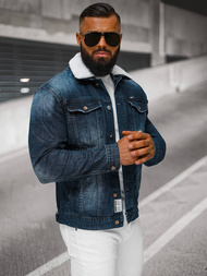 Muška traper jakna šerpa tamnoplava OZONEE NB/MJ516BSZ