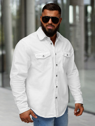 Muška traper košulja bijela OZONEE L/CA777/2