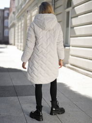 Ženska duga zimska jakna ecru OZONEE JS/5M3352/280