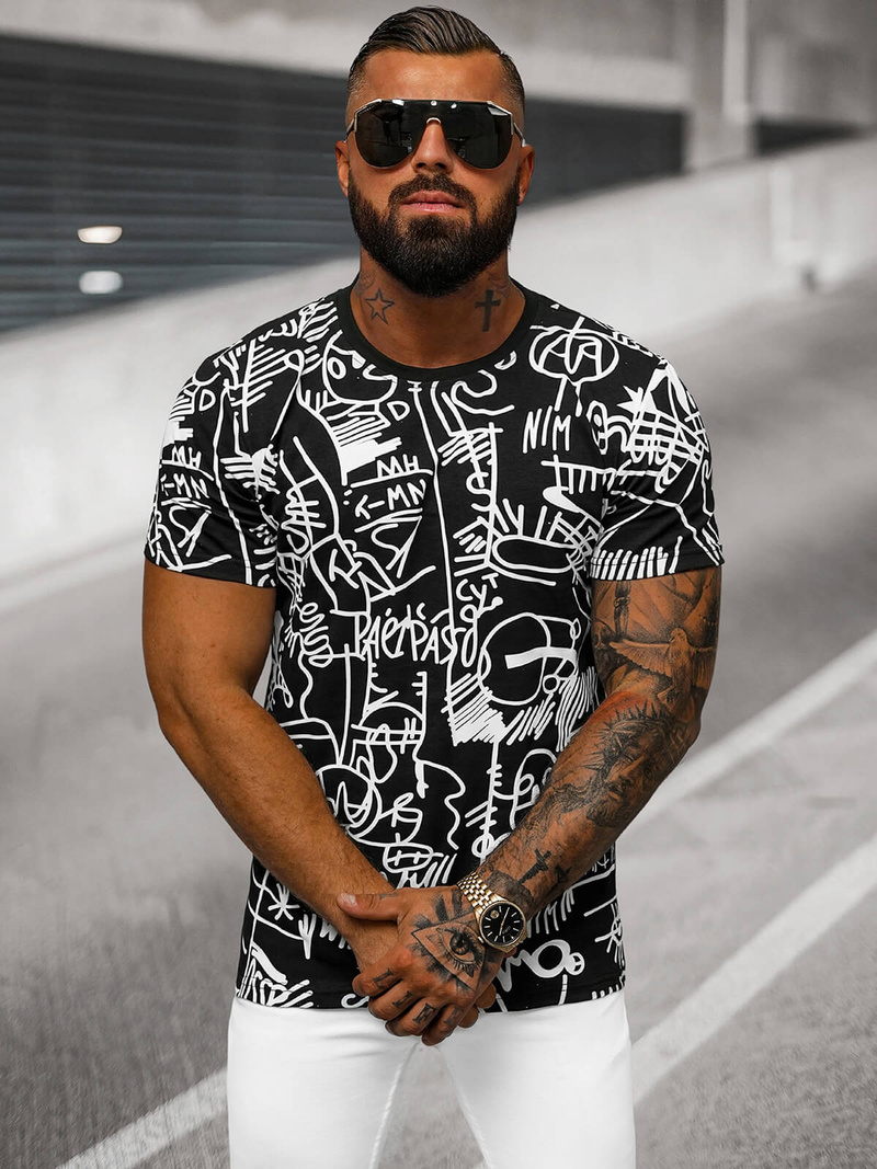 Muška majica crna OZONEE O/T1269/3