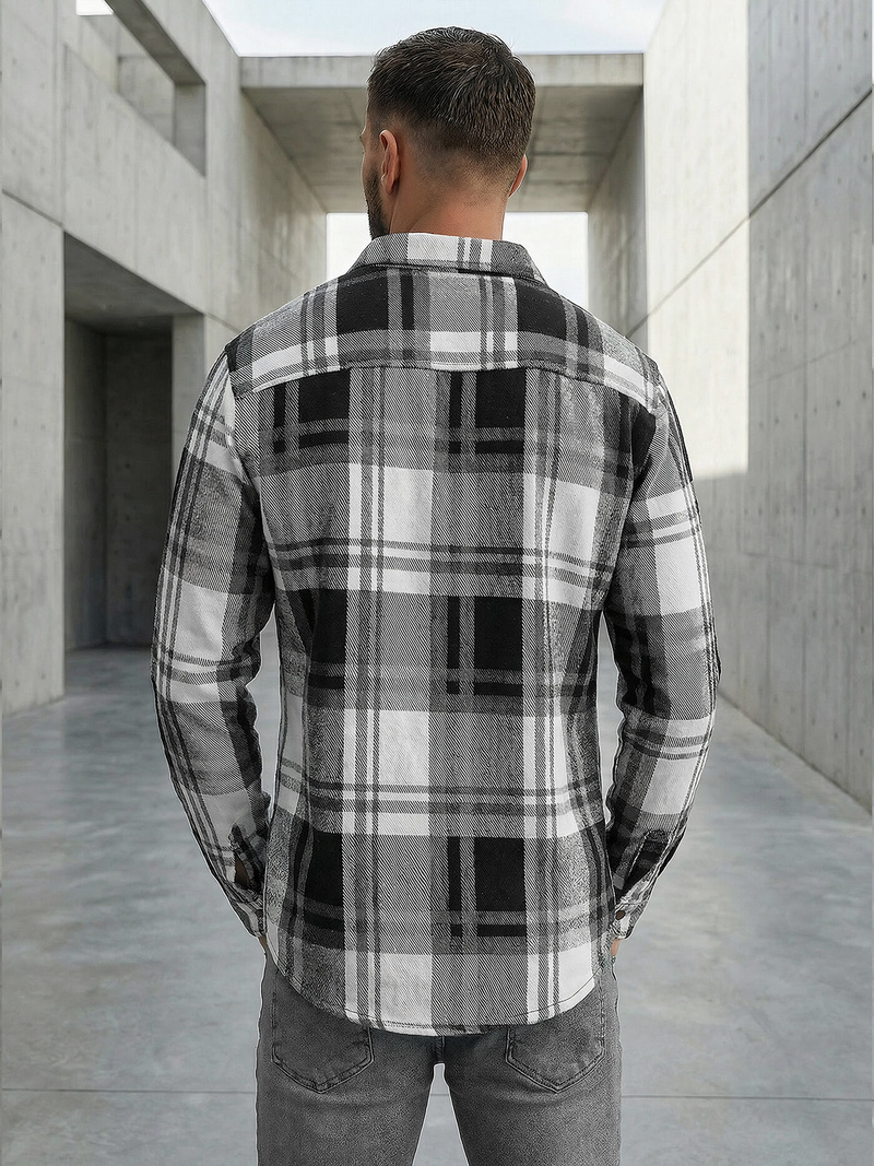 Muška košulja crno-bijela OZONEE NB/MC728N/3Z