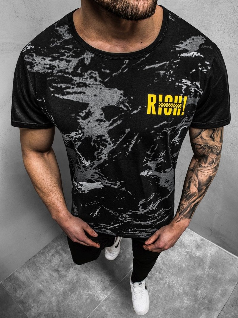 Muška majica Crna OZONEE JS/KS1976Z