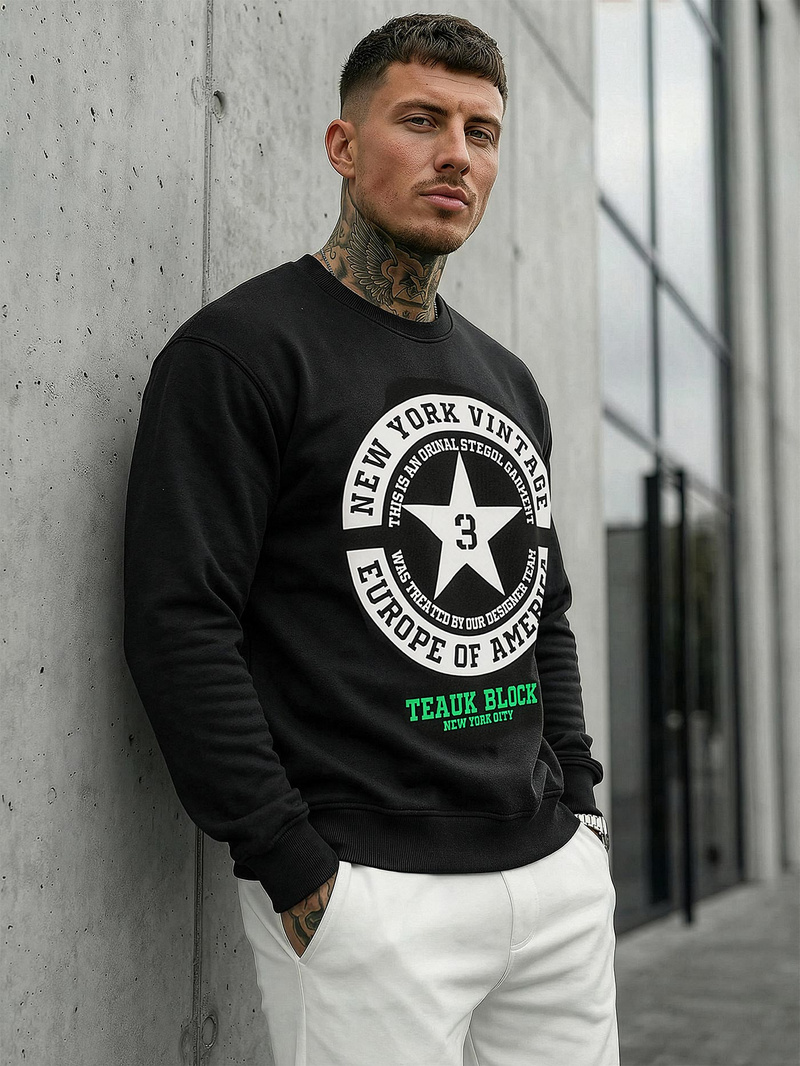 Muška dukserica crna OZONEE JS/8B1768/3