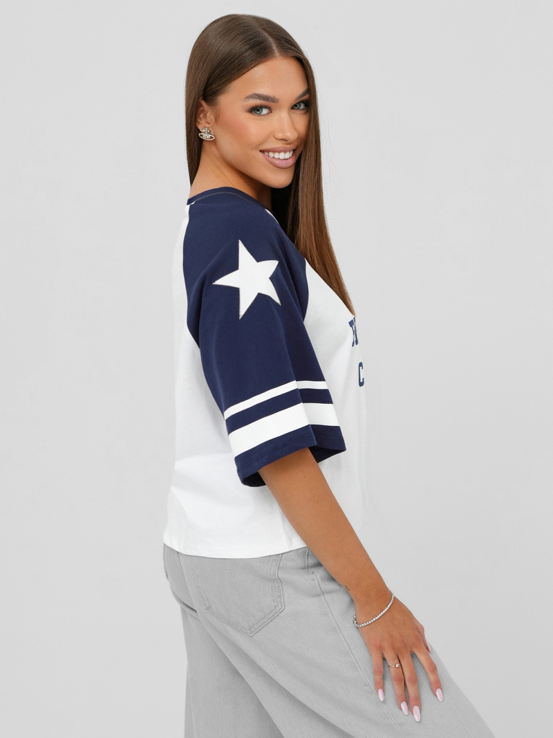 Ženska majica bijelo-modra OZONEE JS/R62493