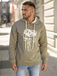 Muška dukserica s kapuljačom kaki OZONEE JS/65B3907/29