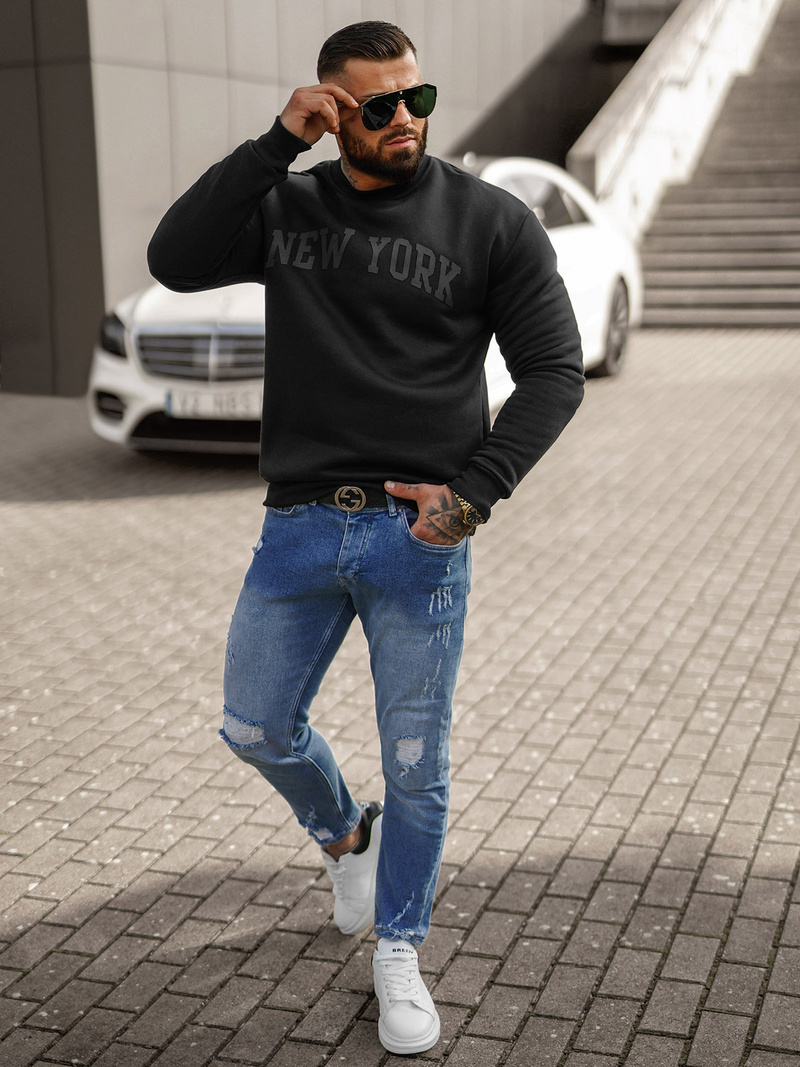 Muška dukserica crna OZONEE JS/8B1362/3