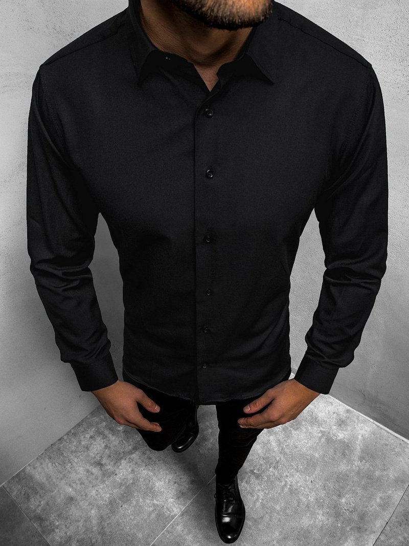 OZONEE MECH/2122Z Muška košulja Crna