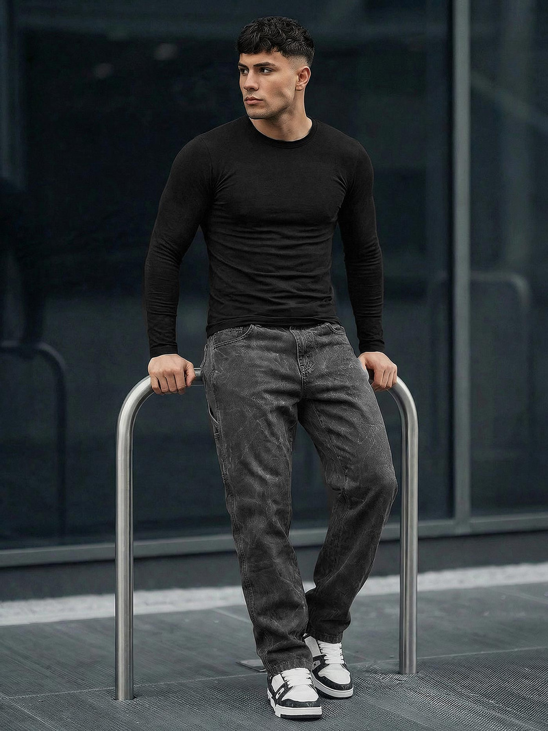 Muške traperice grafitne OZONEE O/KK2828/5Z