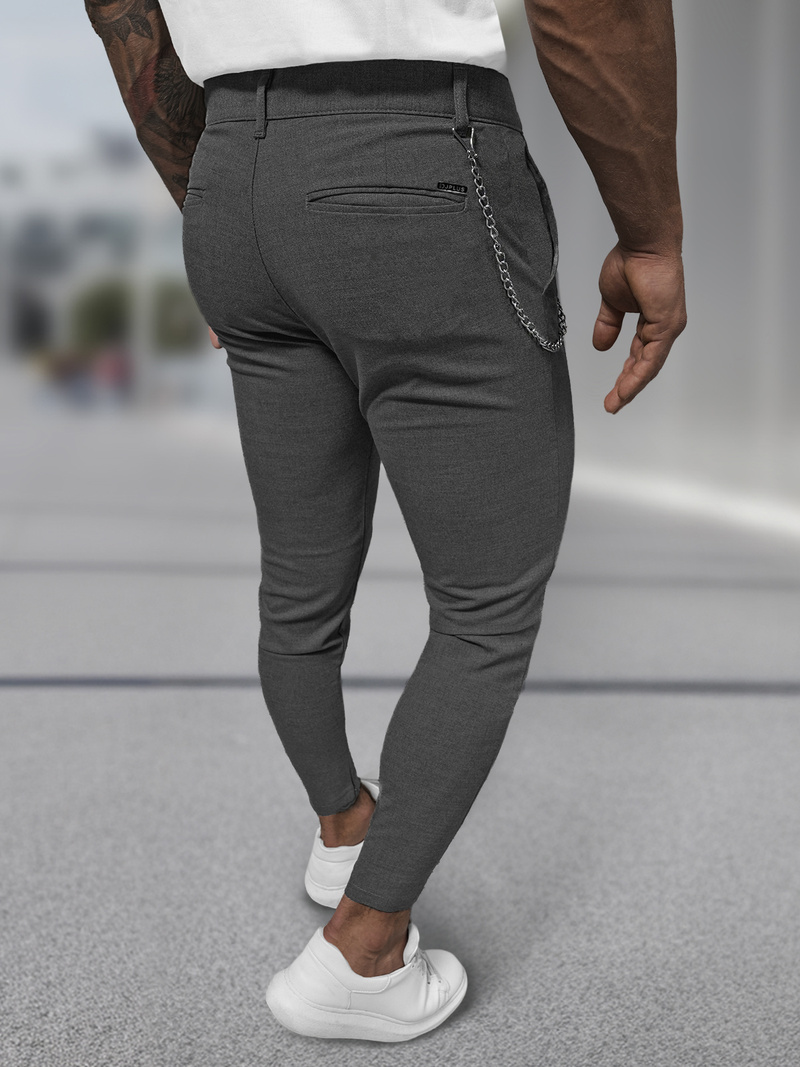 Muške chino hlače grafitne OZONEE DJ/3300