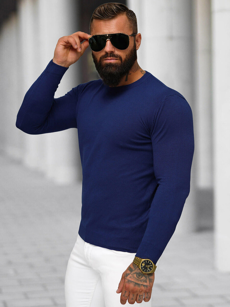 Muški Džemper Tamnoplavi OZONEE NB/MMB602/5Z