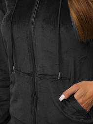 Ženski trenirka od velura crna OZONEE JS/8C1176/3Z