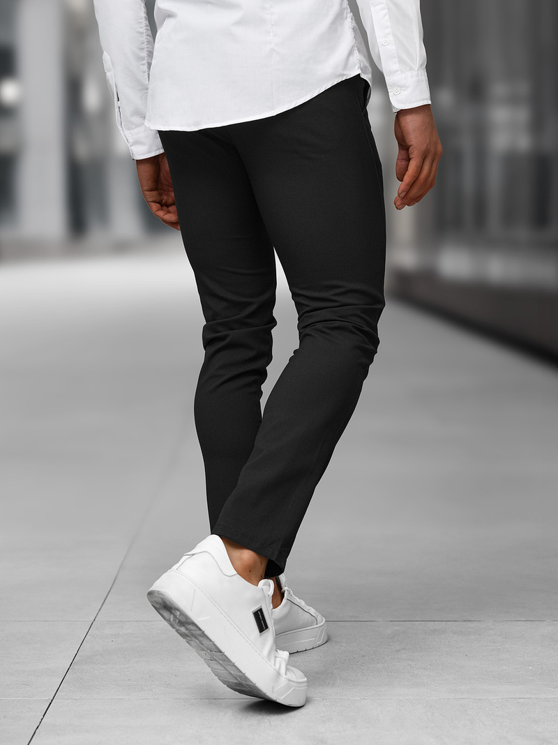 Muške chino hlače crne OZONEE DJ/5526Z