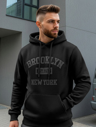 Muška dukserica s kapuljačom crna OZONEE JS/8B1969/3