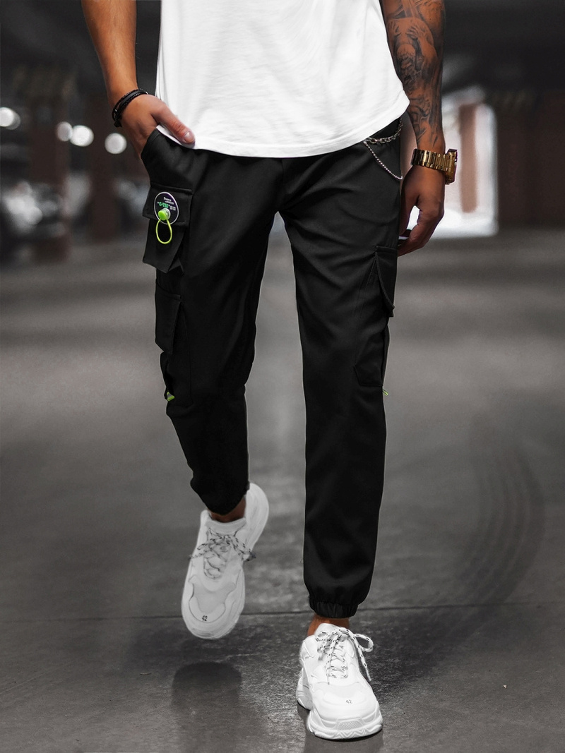 Muške chino jogger hlače crne OZONEE O/CP149Z