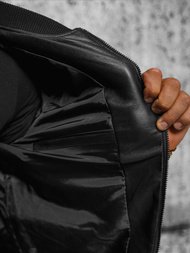 Muška kožna jakna crna OZONEE JS/11Z8107