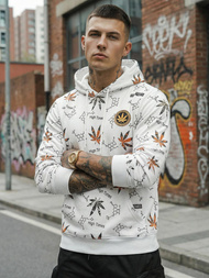 Muška dukserica s kapuljačom bijela OZONEE O/B266Z