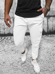 Muške jogger hlače bijele OZONEE O/PAN23023