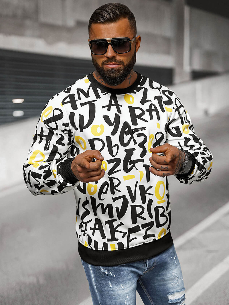 Muška Dukserica Bijela OZONEE JS/8B1220/1