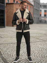 Muška kožna jakna crna OZONEE JS/11Z8273