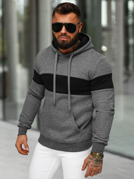 Muška dukserica s kapuljačom grafitna OZONEE JS/8B1316/5