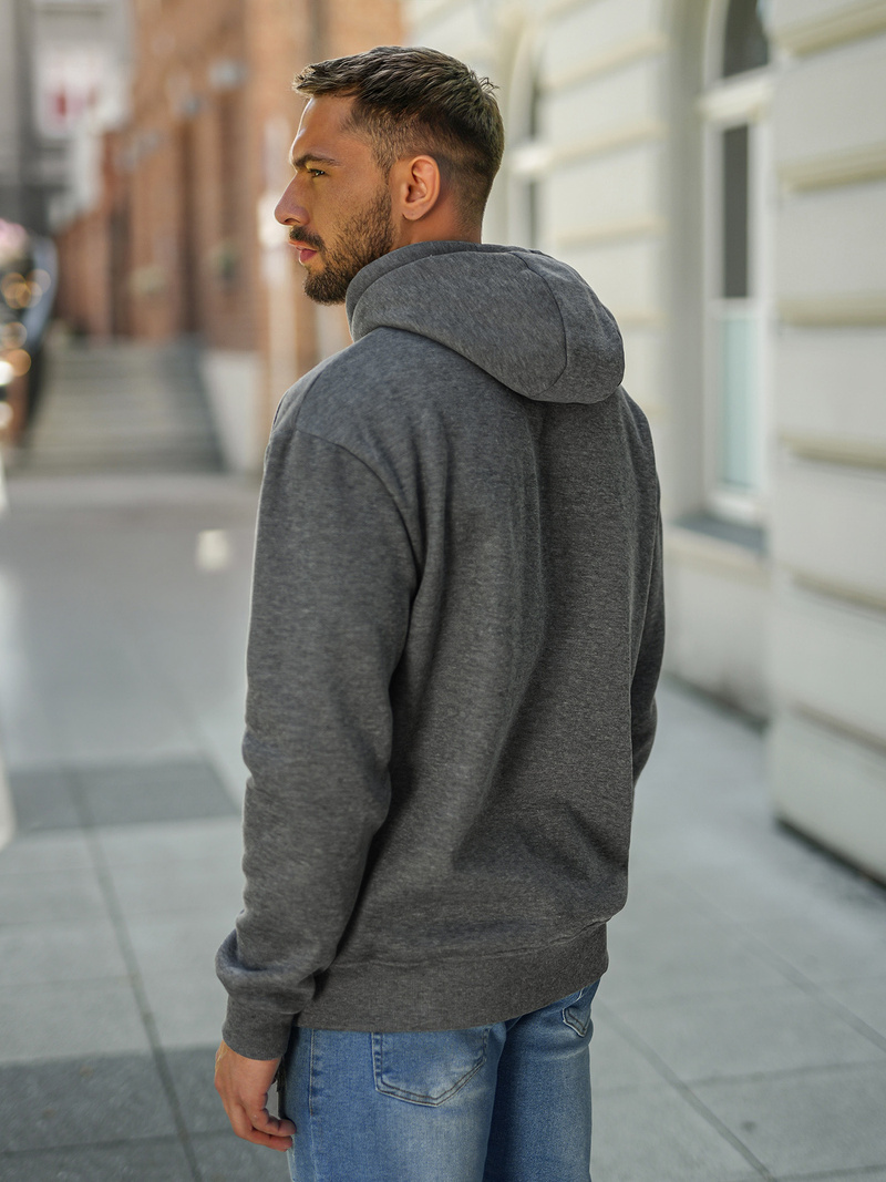 Muška dukserica s kapuljačom grafitna OZONEE JS/8B1773/5