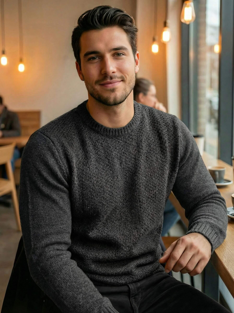 Muški Džemper Grafitni OZONEE JS/59B3607/5