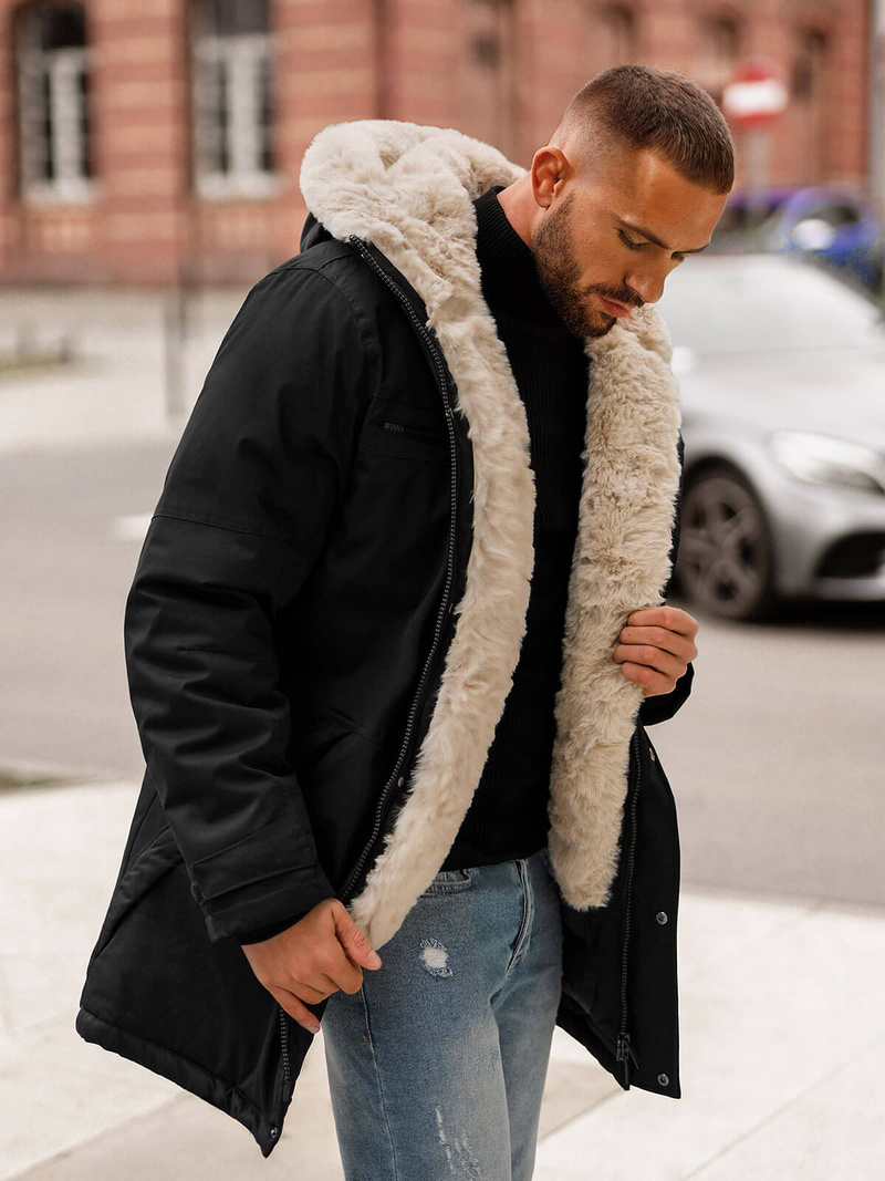 Muška parka jakna crna OZONEE JS/22M316/392Z