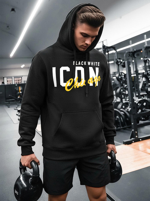 Muška dukserica s kapuljačom crna OZONEE JS/8B1736/3