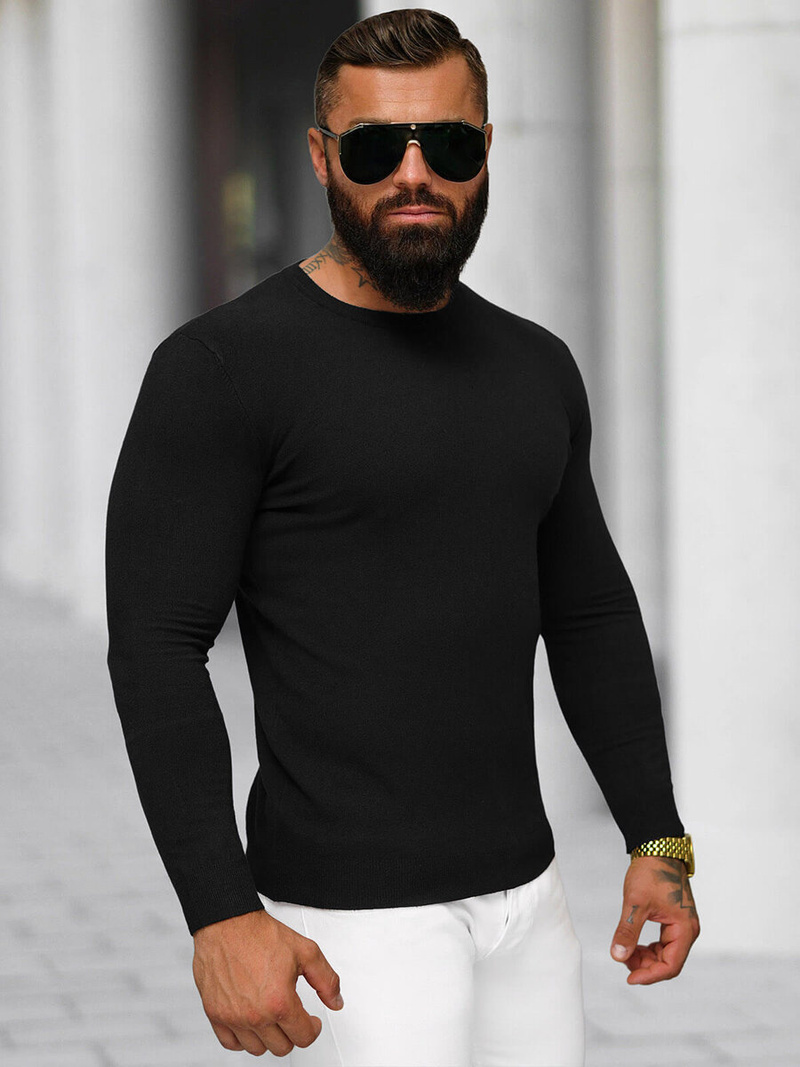 Muški Džemper Crni OZONEE NB/MMB602/4Z