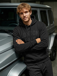 Muška dukserica s kapuljačom crna OZONEE JS/8B1986/3