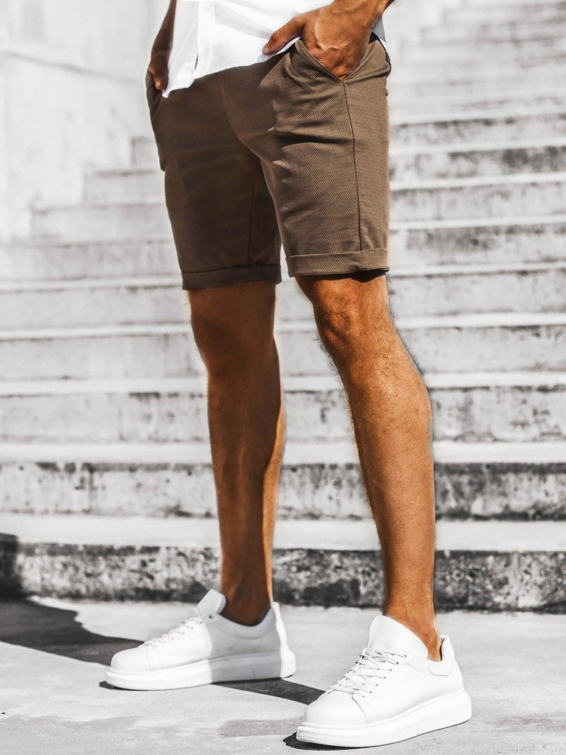 Muške chino kratke hlače Smeđe OZONEE DJ/1007