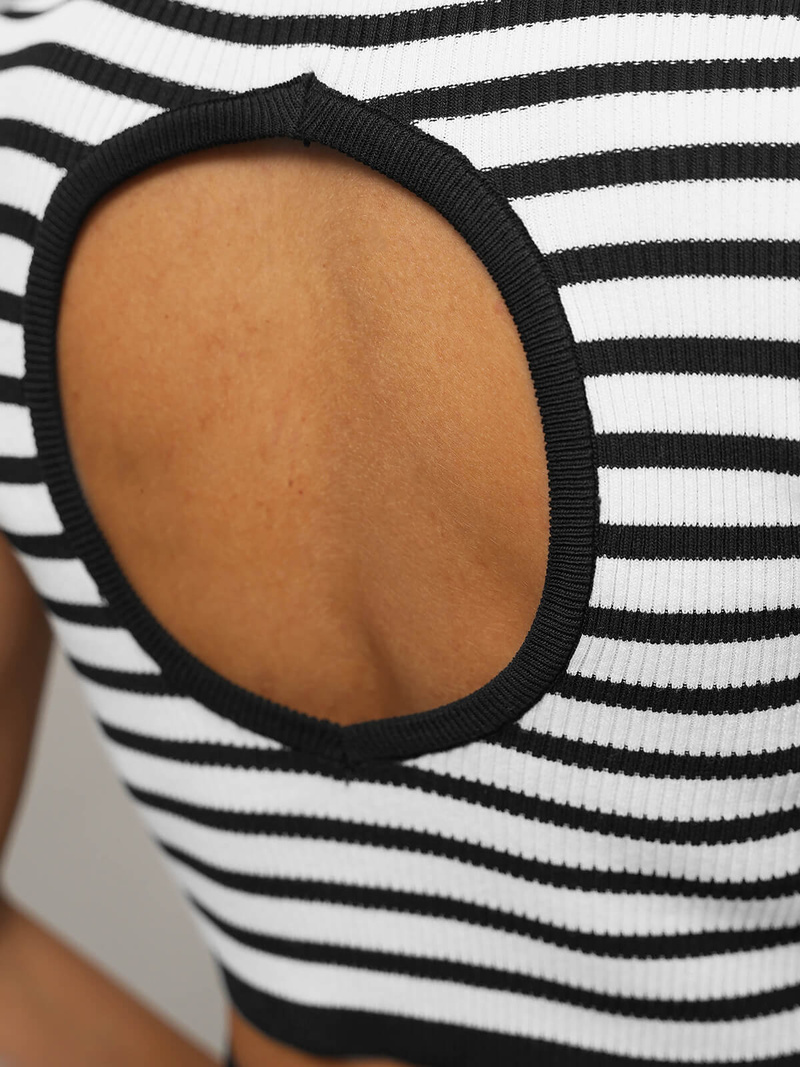 Ženski komplet crno/bijeli - top i suknja OZONEE O/JK262