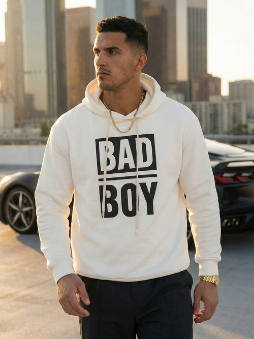 Muška dukserica s kapuljačom bijela OZONEE JS/65B3909/1Z