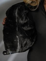 Ženska Kožna Jakna Crna OZONEE JS/11Z8172Z