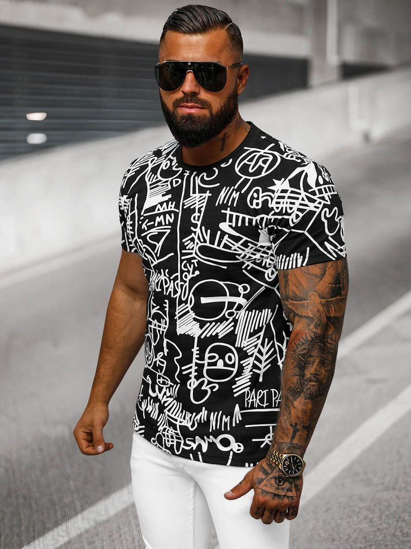 Muška majica crna OZONEE O/T1269/3