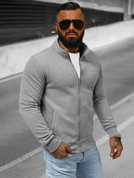 Muška dukserica s patentom siva OZONEE JS/2002Z