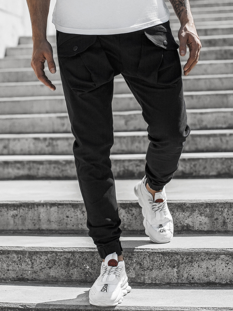 Muške chino jogger hlače Crne OZONEE G/11144