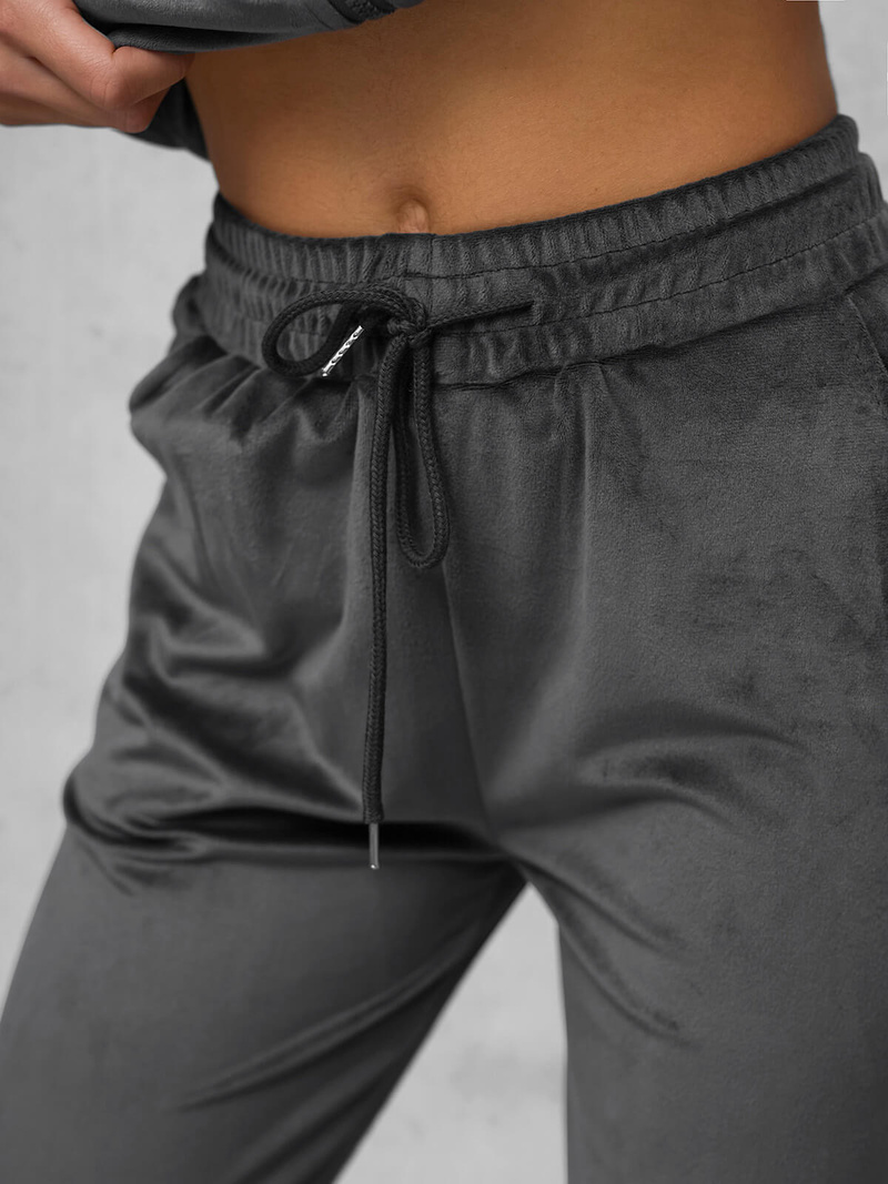 Ženski trenirka od velura grafitna OZONEE JS/35C1610/5