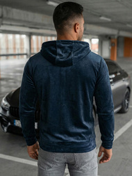 Muška od velura dukserica s kapuljačom modri OZONEE JS/8B1168/25Z