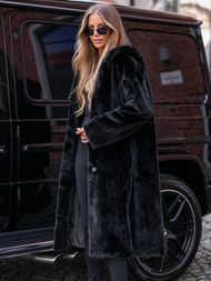 Ženska zimska jakna od krzna crna OZONEE JS/11Z8250