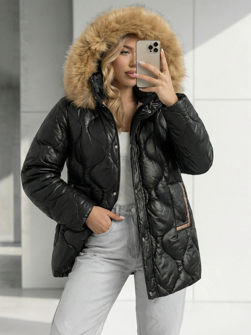 Ženska jakna crna OZONEE O/5M3226/392Z