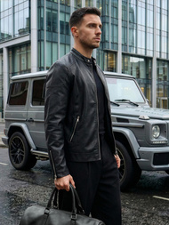 Muška kožna jakna crna OZONEE JS/11Z8027